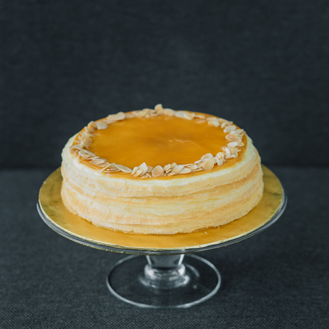 Salted Caramel Almond Mille Crepe